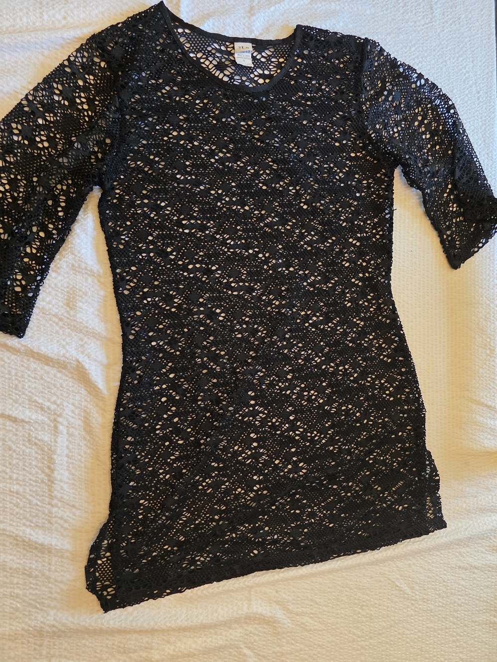 Black Crochet Long Sleeve Tee - Vero Moda